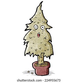 cartoon rotten old Christmas tree