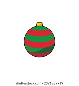 cartoon round christmas lights vector flat art