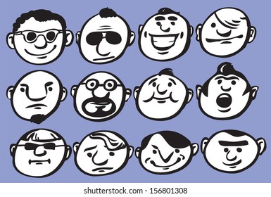 cartoon round faces