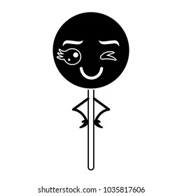 cartoon round lollipop swirl kawaii character