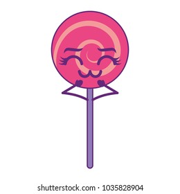 cartoon round lollipop swirl kawaii character