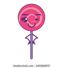 round lollipop character swirl