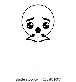cartoon round lollipop swirl kawaii character