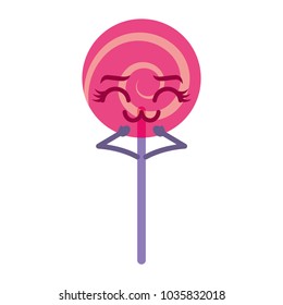 cartoon round lollipop swirl kawaii character