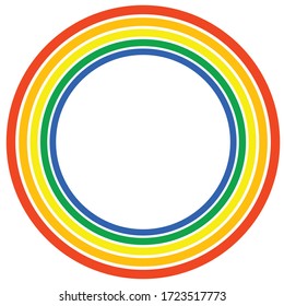 Cartoon round rainbow in flat style isolated on white background. Vector illustration.