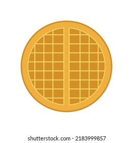 Cartoon round waffles. Traditional breakfast food vector. Waffles vector.