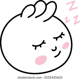 Cartoon of a round, white character with a tuft of hair, closed eyes, and "Zzz" above its head, symbolizing sleep and rest.