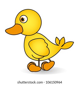 Cartoon of a rubber duck  isolated on white background
