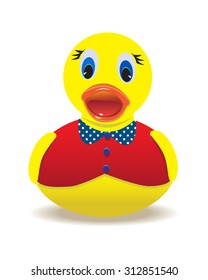 Cartoon rubber duck in the vest