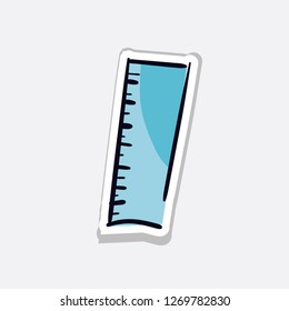 cartoon ruler.vector illustration