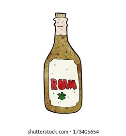 botella de ron de dibujos animados