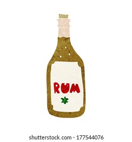 botella de ron de dibujos animados