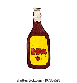 botella de ron de dibujos animados