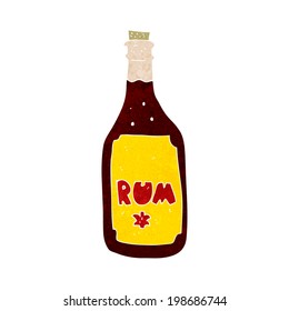 botella de ron de dibujos animados