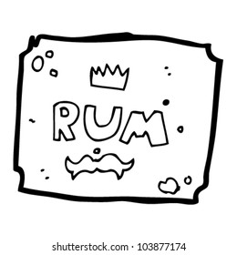 etiqueta de ron de dibujos animados