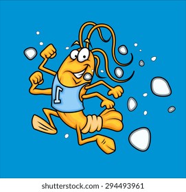Cartoon Runner Shrimp Character