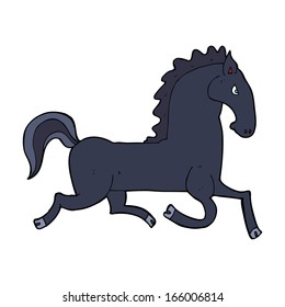 cartoon running black stallion