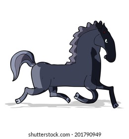 cartoon running black stallion