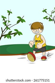 Cartoon running boy