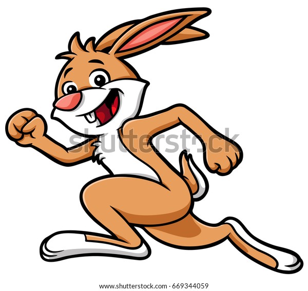 Cartoon Running Bunny Stock Vector (Royalty Free) 669344059