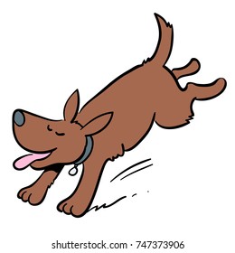 Cartoon Running Dog Tongue Hanging Out: เวกเตอร์สต็อก (ปลอดค่าลิขสิทธิ์