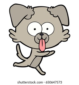 cartoon running dog with tongue sticking out