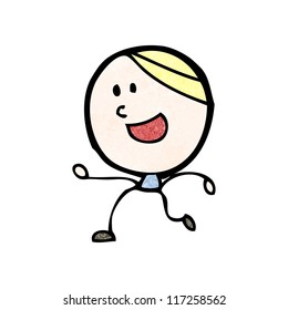 cartoon running doodle man