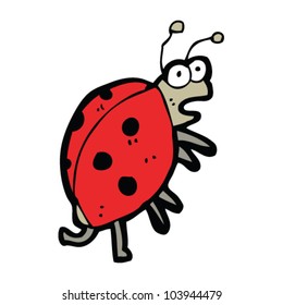 cartoon running ladybug