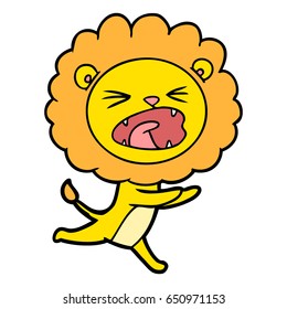 cartoon running lion