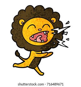 cartoon running lion