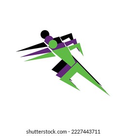vector de plantilla de logotipo de ejecución de dibujos animados