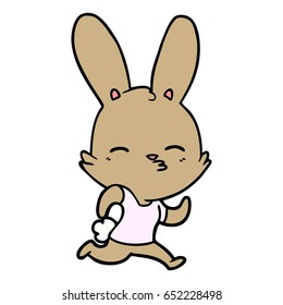 cartoon running rabbit