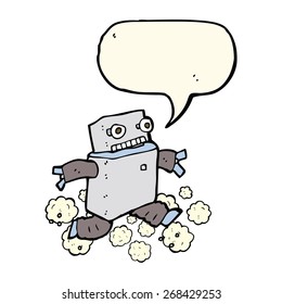 robot de caricatura con burbuja de habla