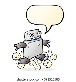robot de caricatura con burbuja de habla