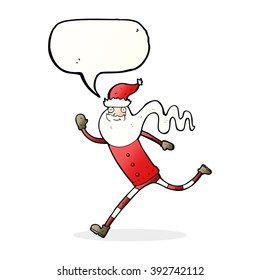 caricatura de santa con burbuja de habla