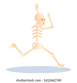  Cartoon of running skeleton vector icon for web design isolated on white background