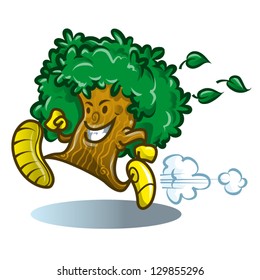 Cartoon running tree