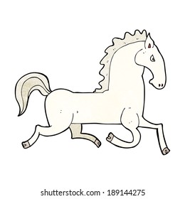 cartoon running white stallion