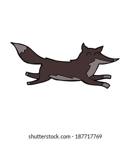 cartoon running wolf