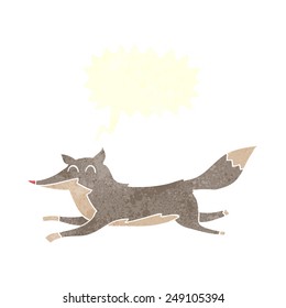 caricatura de lobo con burbuja de habla