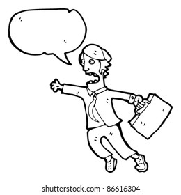 cartoon rushing man