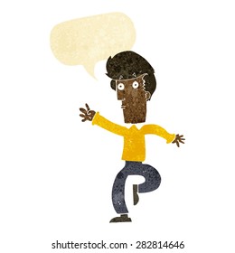 cartoon rushing man with speech bubble