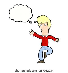 cartoon rushing man with thought bubble