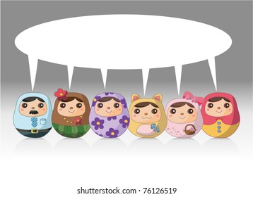 cartoon Russian Doll card