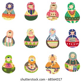 cartoon Russian Doll icon