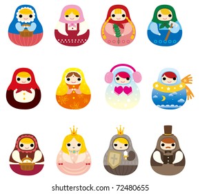 cartoon Russian Doll icon