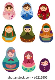 cartoon Russian dolls