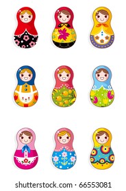 cartoon Russian dolls