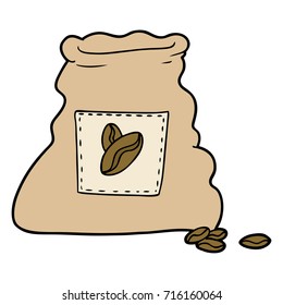 Cartoon-Sack aus Kaffeebohnen