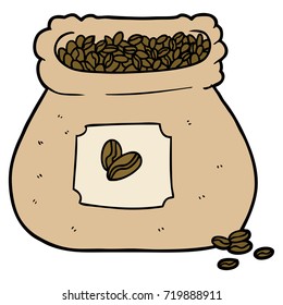 cartoon sack of coffee beans